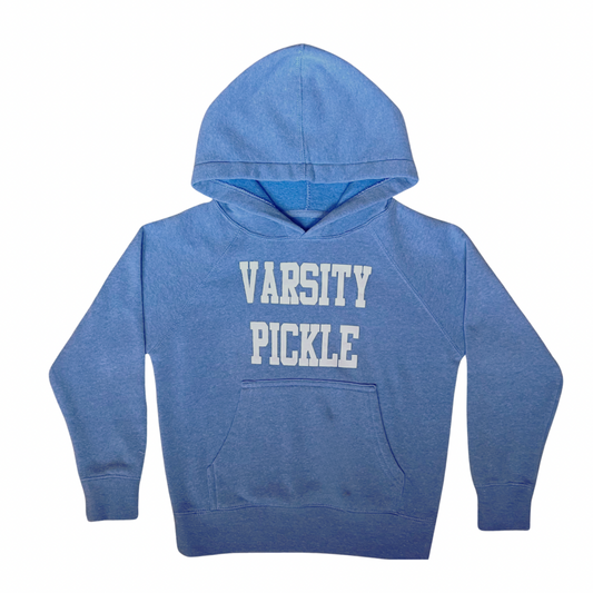 Varsity Pickle Kid's Hooded Sweatshirt - Light Blue
