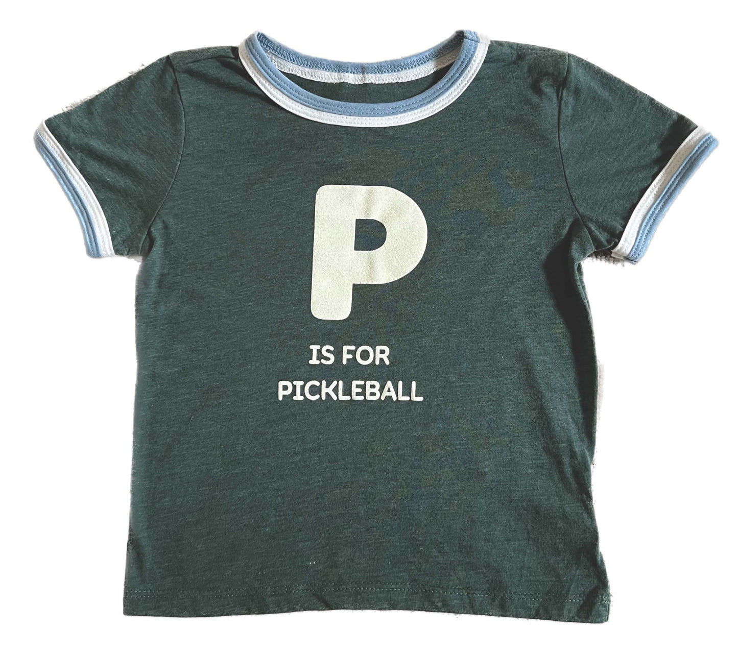 P is for Pickleball Kid's Ringer T-Shirt