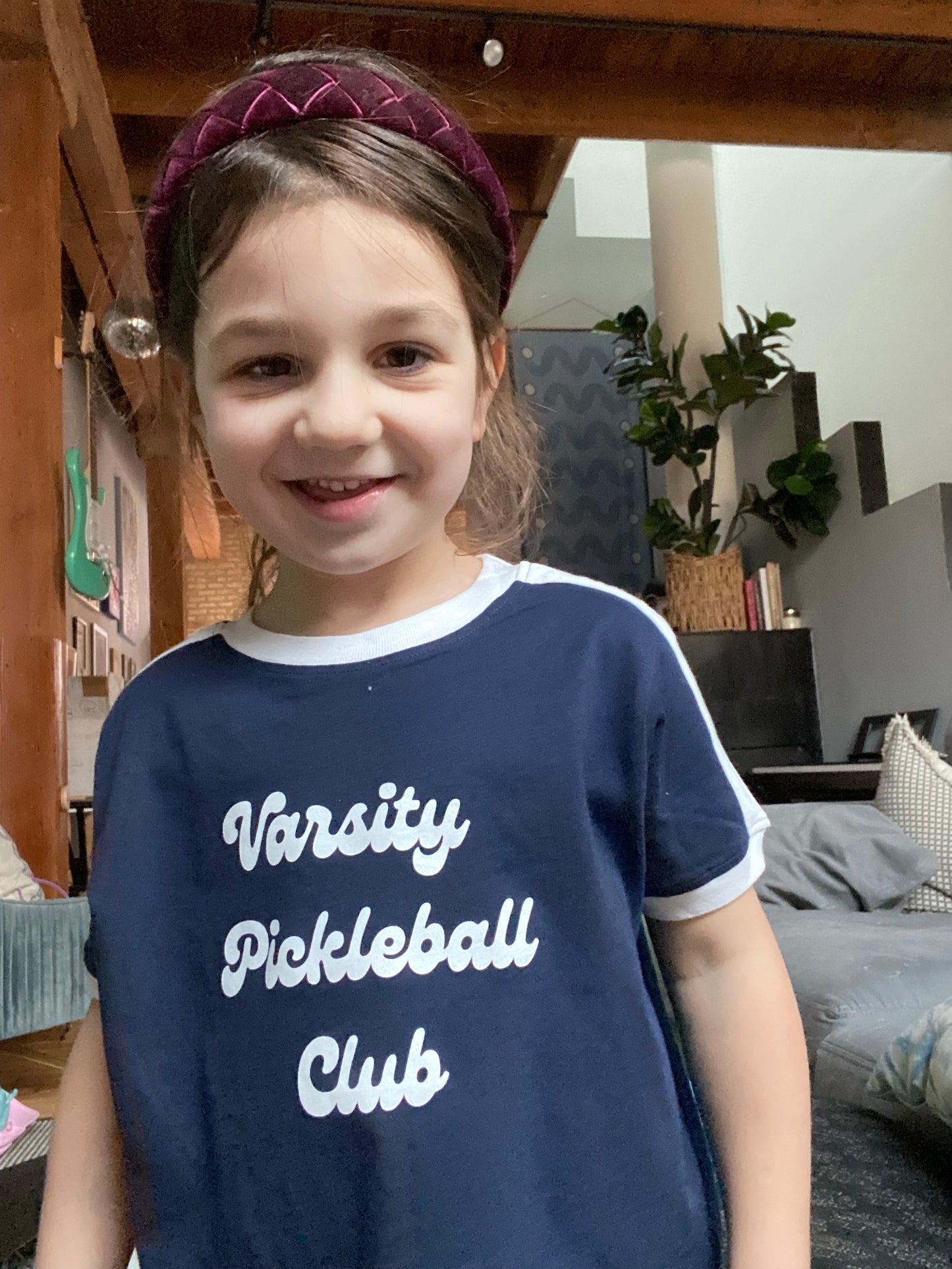 Kids' Varsity Pickleball Club Ringer T-Shirt